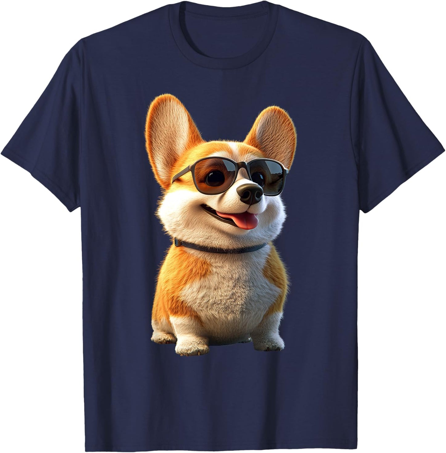 Corgi with Sunglasses Welsh Corgis Dogs Cute Welsh Corgi T-Shirt - T-Shirt | Navy