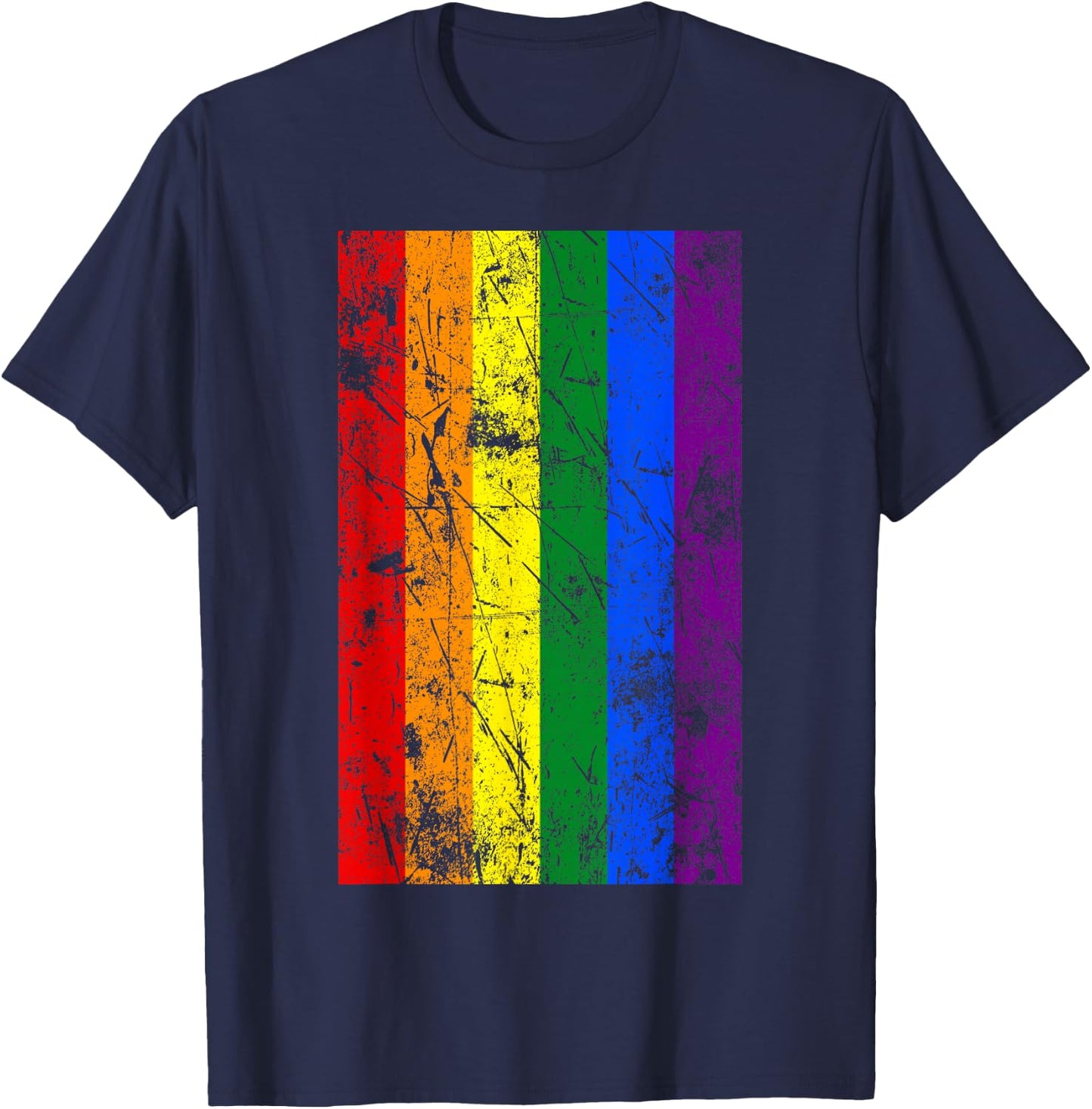 LGBT Pride Flag Vintage T-Shirt - T-Shirt | Navy
