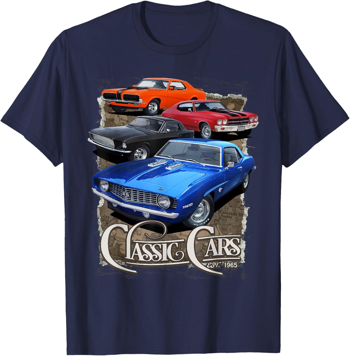 1970 64 65 66 67 68 69 71 72 Chevelle Chevys SS Muscle Car T-Shirt - T-Shirt | Navy