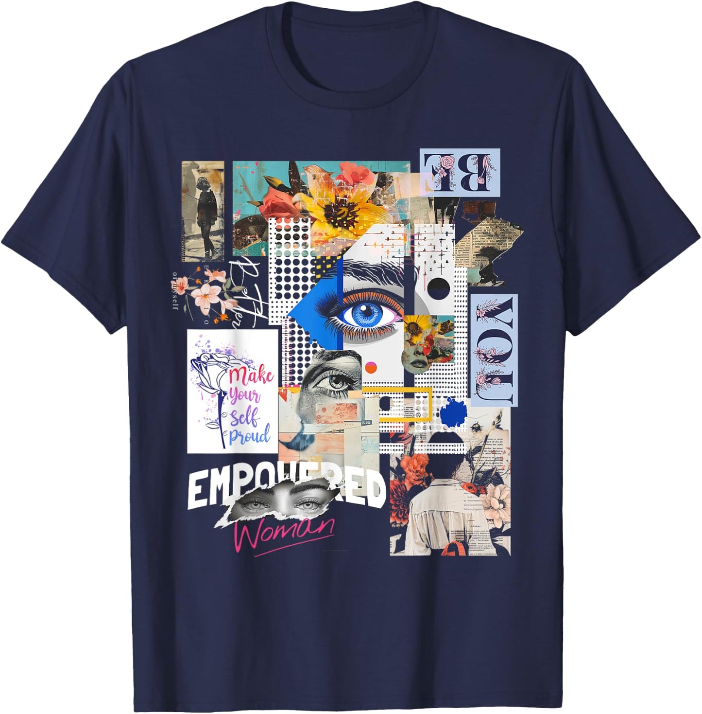 Women | Frontprint | Artwork Graphic Artwork Art T-Shirt - T-Shirt | Navy