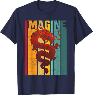 Imagine Dragon Vintage Cool Art T-Shirt - T-Shirt | Navy