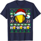 Ugly Christmas Softball Ho Ho Funny Xmas Sports Santa Hat T-Shirt - T-Shirt | Navy
