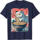 Cat Anime Japanese Ramen Noodle Kawaii For Cat Dad, Cat Mom T-Shirt - T-Shirt | Navy