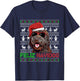 Barbet Dog Feliz Navidog Funny Christmas T-Shirt - T-Shirt | Navy