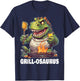 Grill-osaurus Rex BBQ Dinosaur Funny Fathers' Day Grilling T-Shirt - T-Shirt | Navy