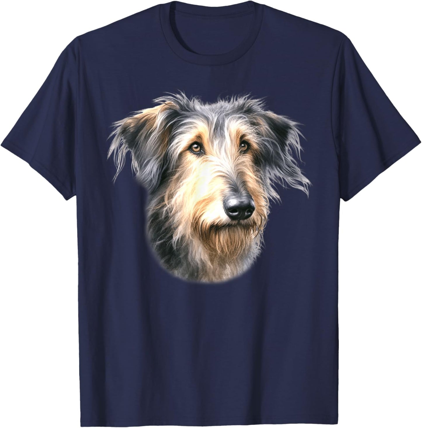 Irish Wolfhound Dog Portrait T-Shirt - T-Shirt | Navy