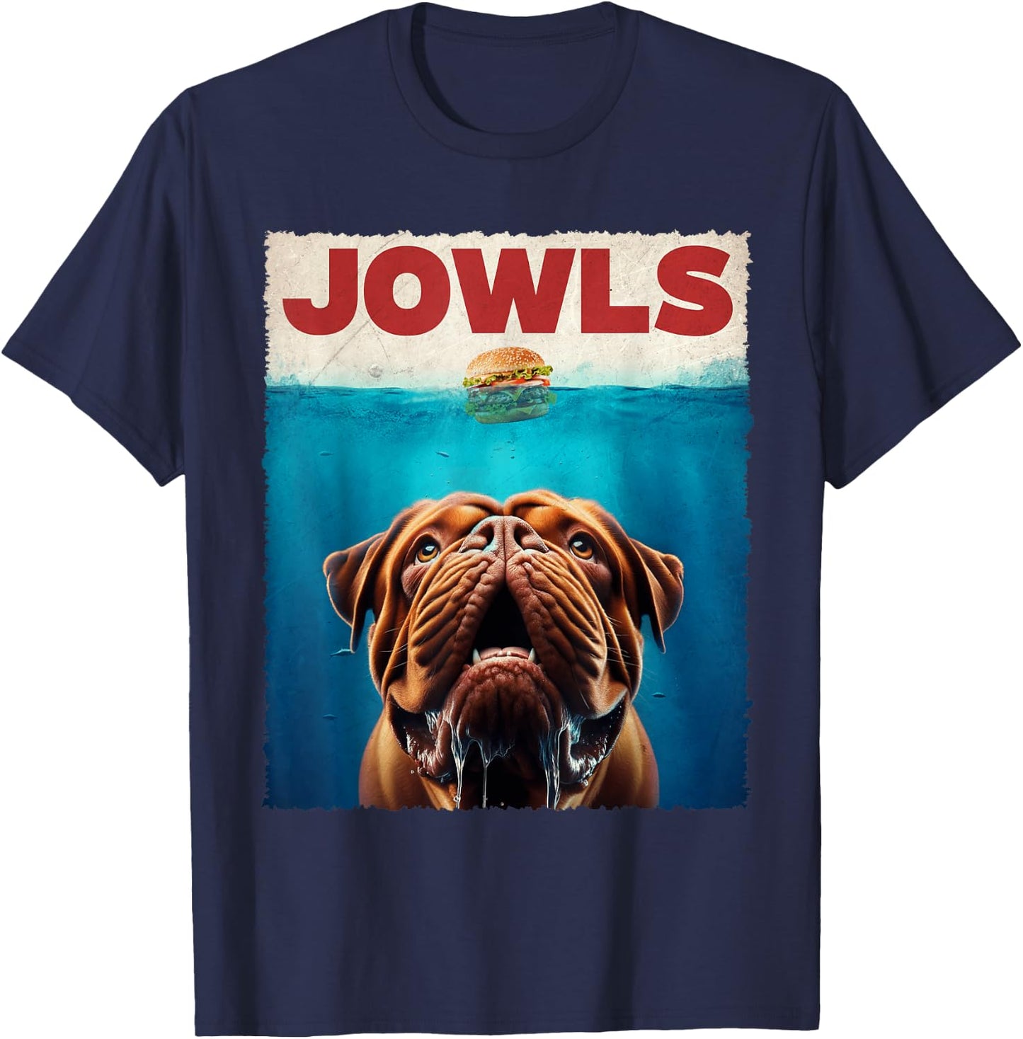 Graphic Love Dogue de Bordeaux Jowls Dogs Kawaii Pet Vintage T-Shirt - T-Shirt | Navy