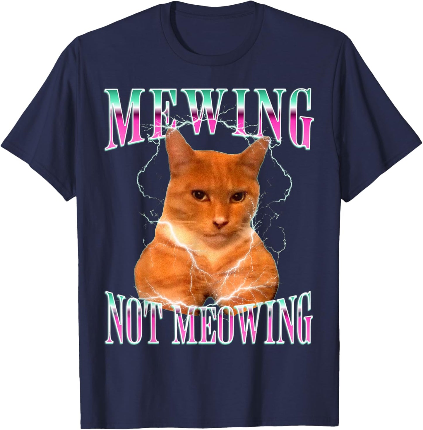 Cat Mewing Meme Mewing Not Meowing Women T-Shirt - T-Shirt | Navy