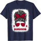 Multiple Myeloma Survivor Burgundy Cancer Ribbon T-Shirt - T-Shirt | Navy