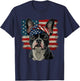 Boston Terrier Patriotic 4th Of July USA American Flag T-Shirt - T-Shirt | Navy