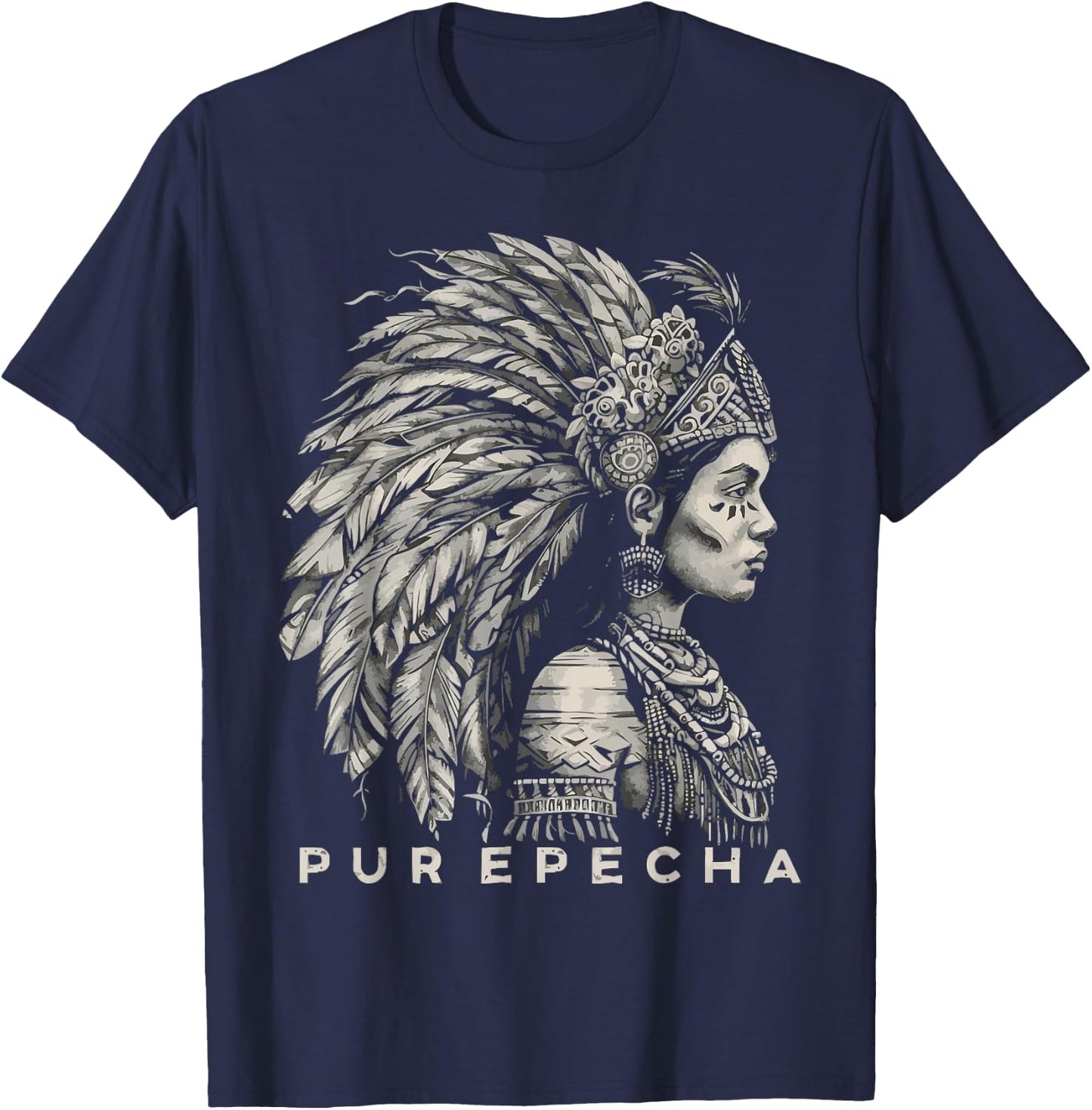 Indigenous People Mexico Native American Purepecha Tribe T-Shirt - T-Shirt | Navy