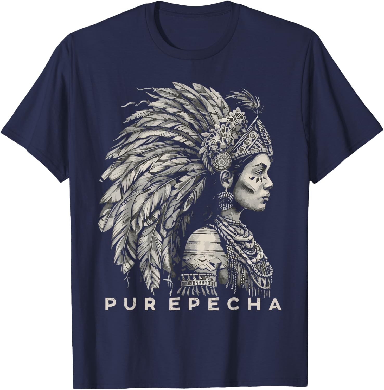 Indigenous People Mexico Native American Purepecha Tribe T-Shirt - T-Shirt | Navy