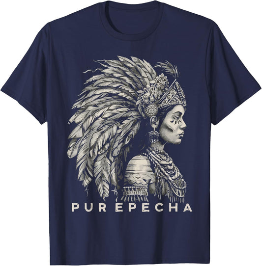Indigenous People Mexico Native American Purepecha Tribe T-Shirt - T-Shirt | Navy