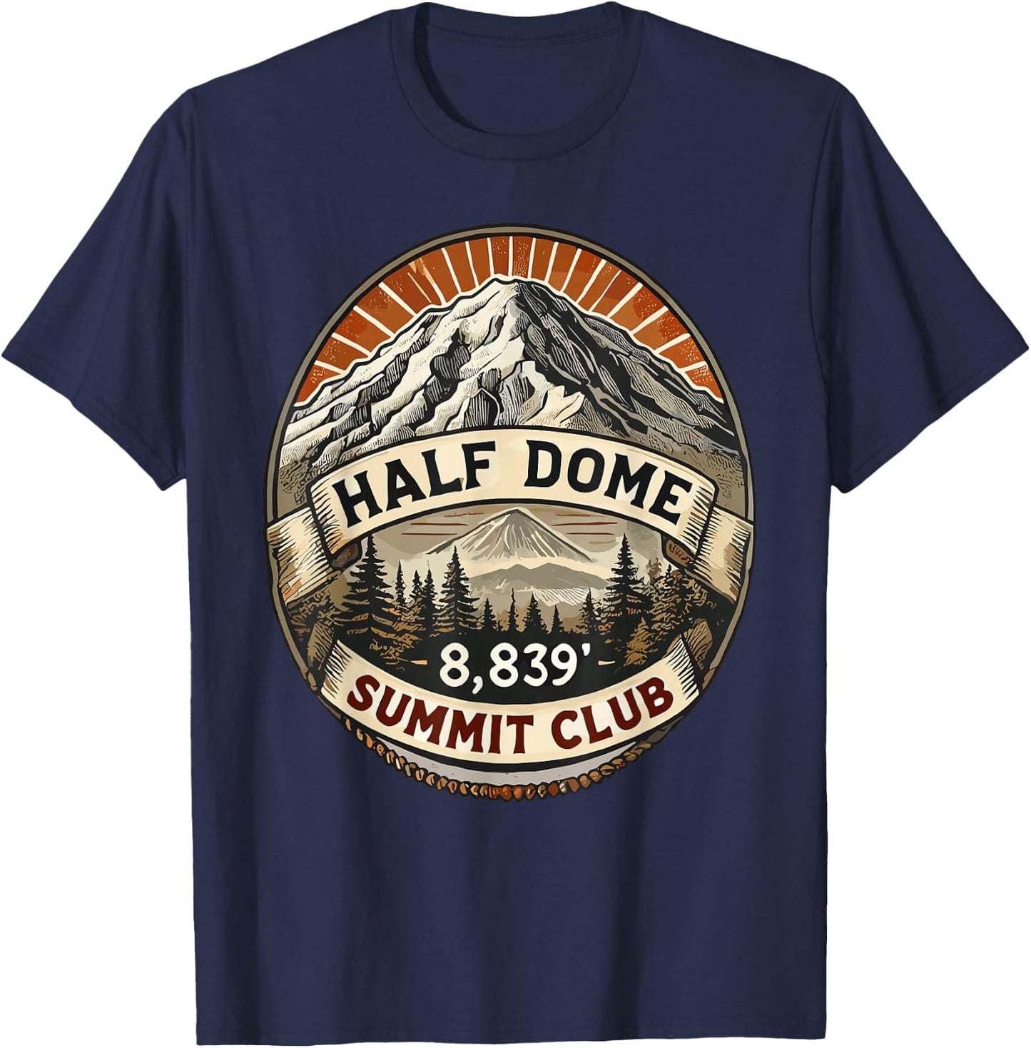 Half Dome Summit Club Shirt Hiking T-Shirt - T-Shirt | Navy