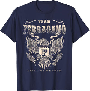 Team Ferragamo Lifetime Member - Ferragamo Name T-Shirt - T-Shirt | Navy