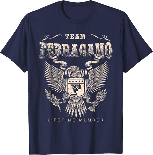 Team Ferragamo Lifetime Member - Ferragamo Name T-Shirt - T-Shirt | Navy