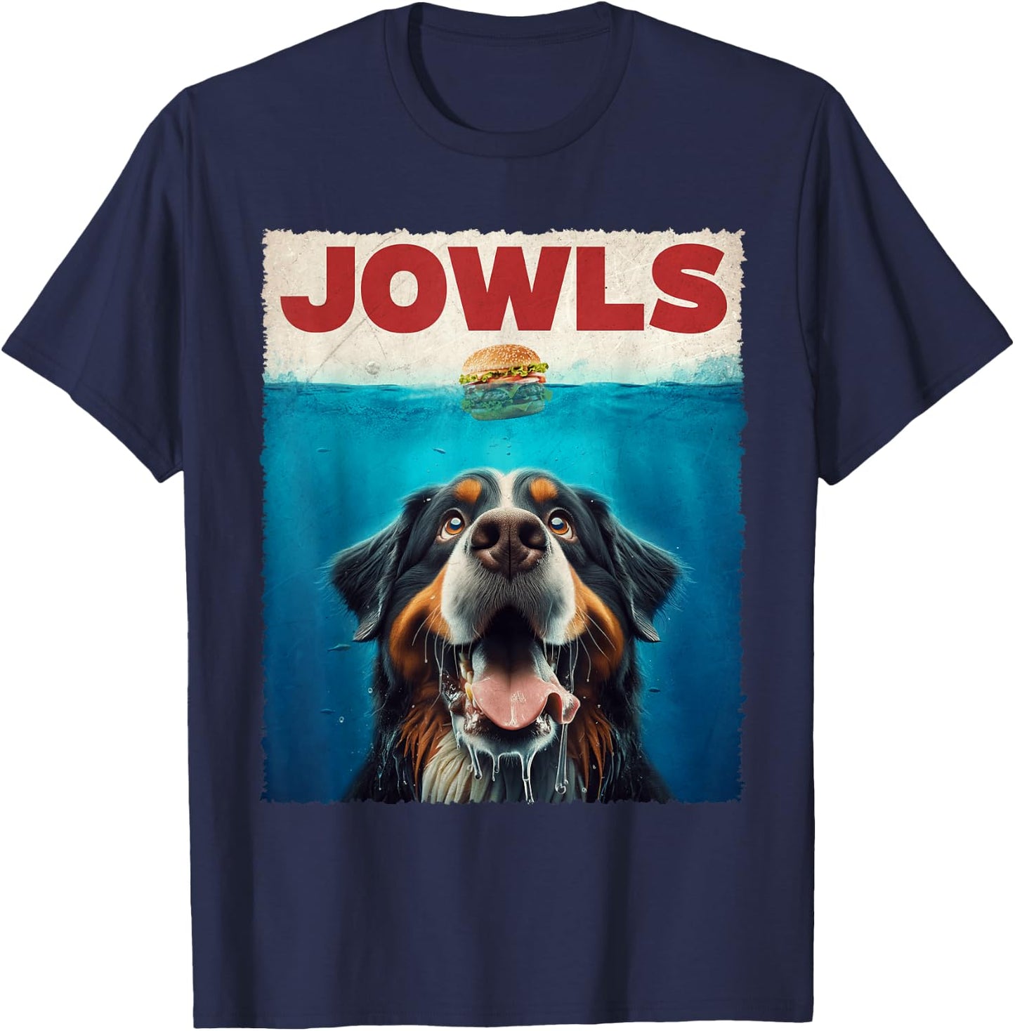 Bernese Mountain Dog Jowls Classic Adorable Animal Outfits Women Girls Kids T-Shirt - T-Shirt | Navy