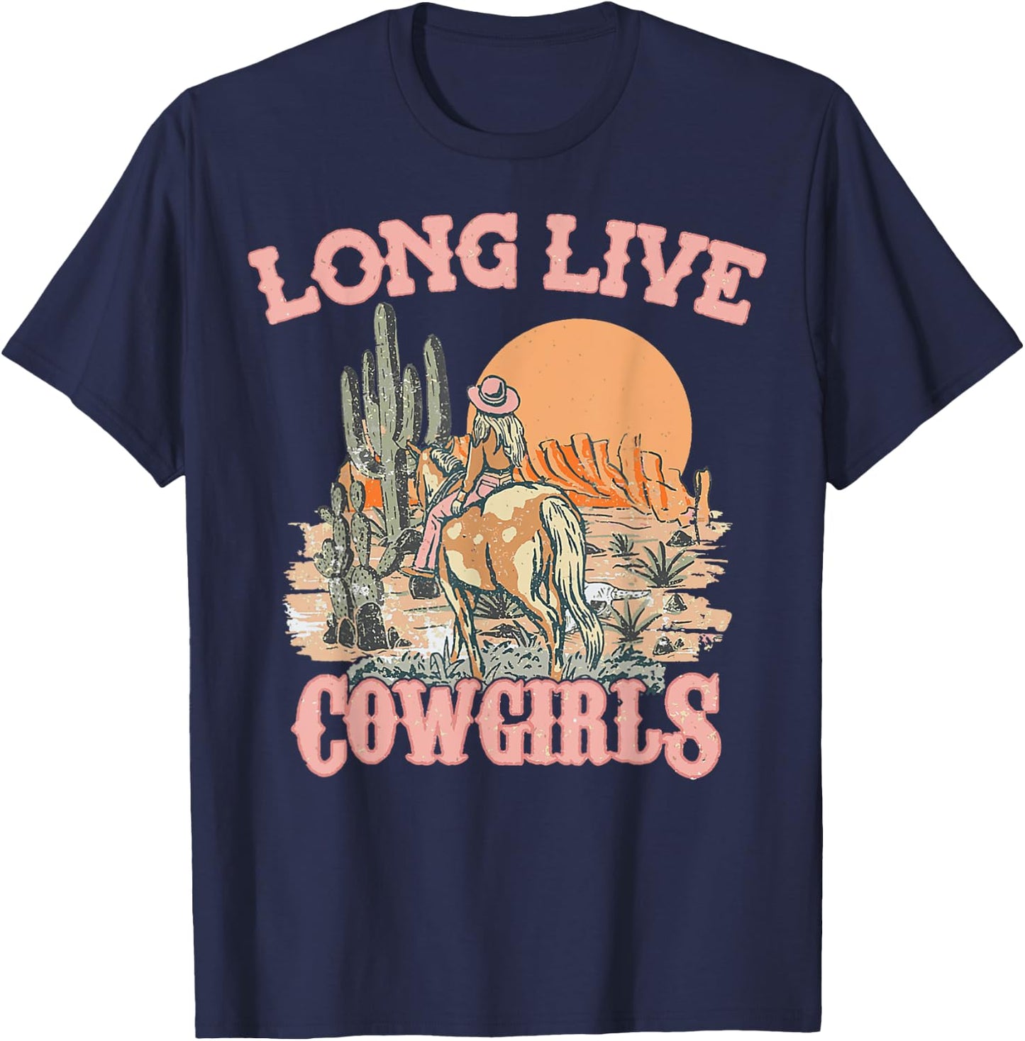 Long Live Howdy Rodeo Western Country Southern Cowgirls T-Shirt - T-Shirt | Navy