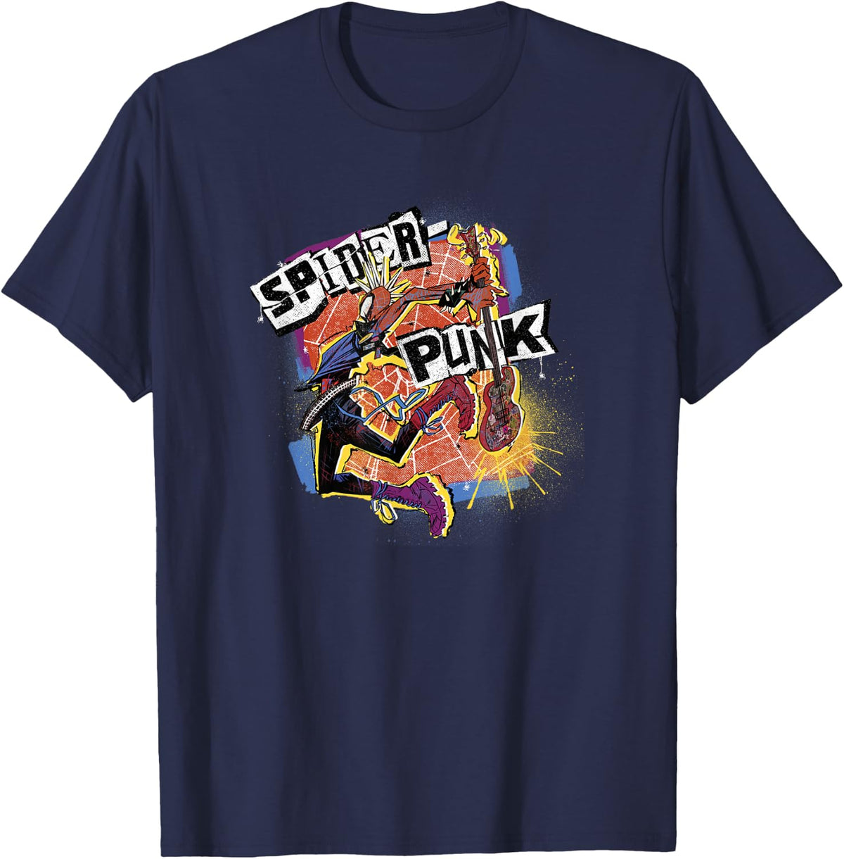 Marvel Spider-Man Across The Spider-Verse Part 1 Spider-Punk T-Shirt - T-Shirt | Navy