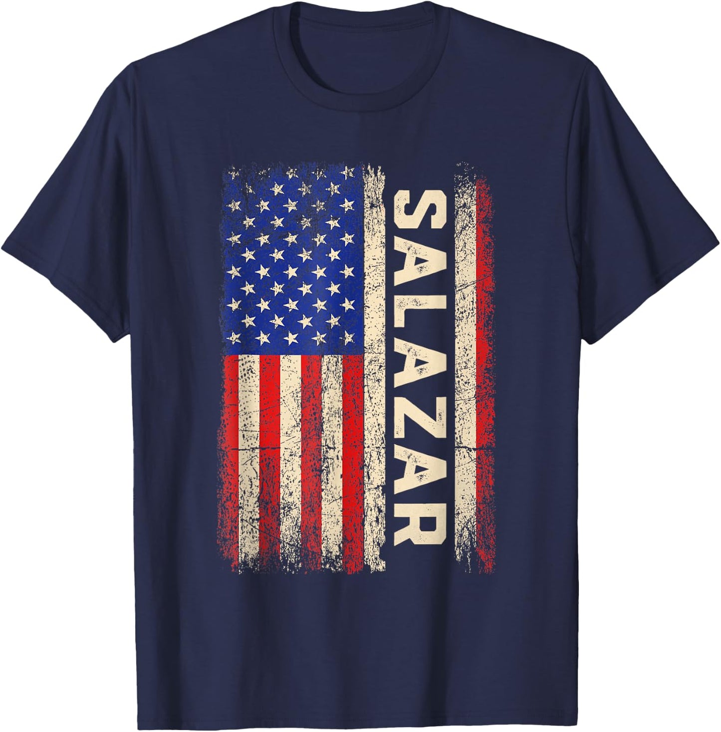 Salazar Last Name Shirt Salazar Name American Flag Kids Men T-Shirt - T-Shirt | Navy