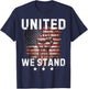United We Stand Patriotic Gift USA Flag T-Shirt - T-Shirt | Navy