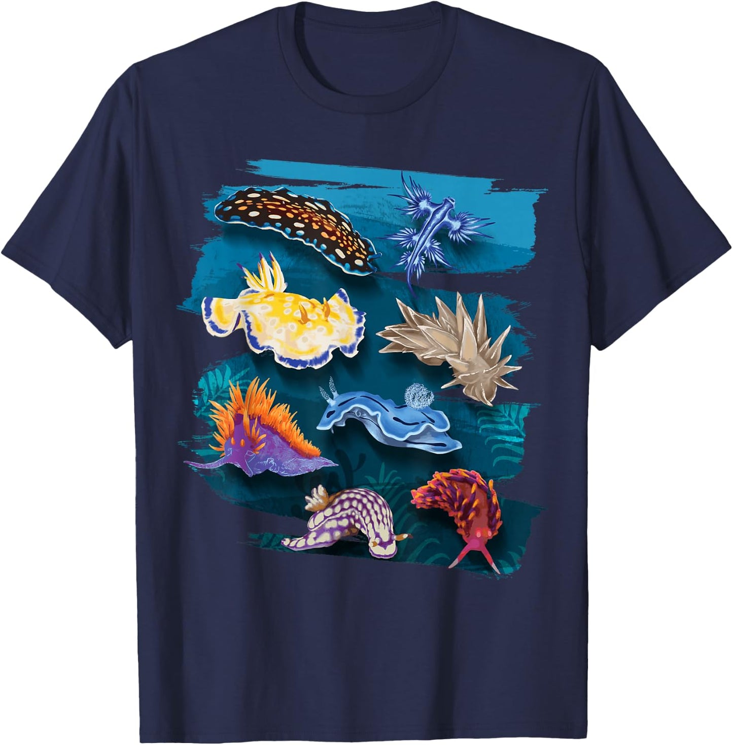 Nudibranch Oceanography Sea Slug Biologist Aquarists T-Shirt - T-Shirt | Navy