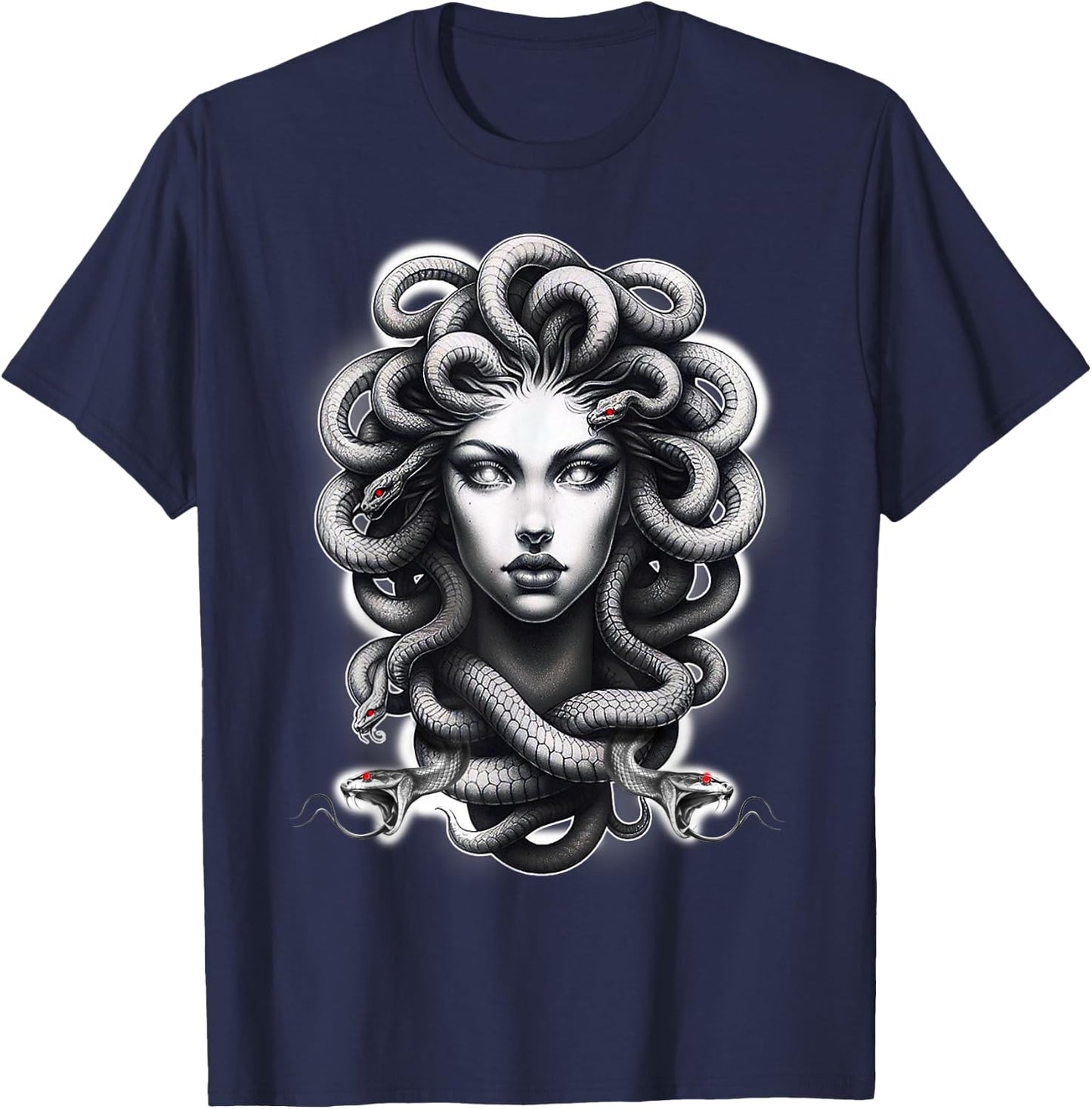 Lilith Medusa Serpent Cobra Snake Greek Mythology T-Shirt - T-Shirt | Navy