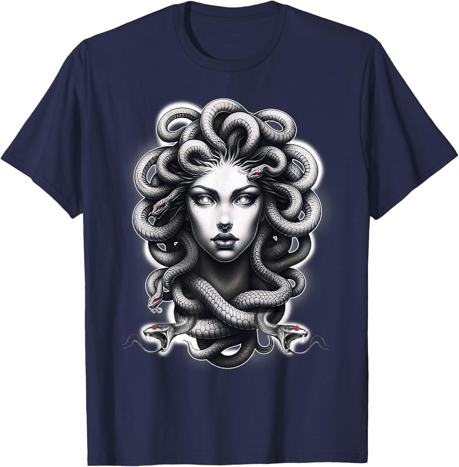 Lilith Medusa Serpent Cobra Snake Greek Mythology T-Shirt - T-Shirt | Navy