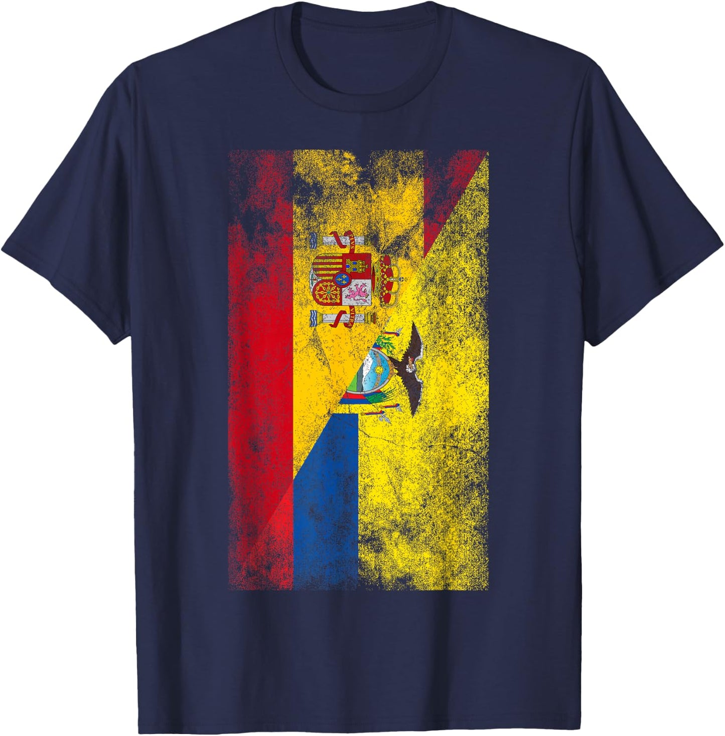Spain & Ecuador Flags - Spanish Ecuadorian T-Shirt - T-Shirt | Navy