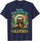 Easily Distracted By Sloths Lazy Wildlife Cute Animal Lover T-Shirt - T-Shirt | Navy