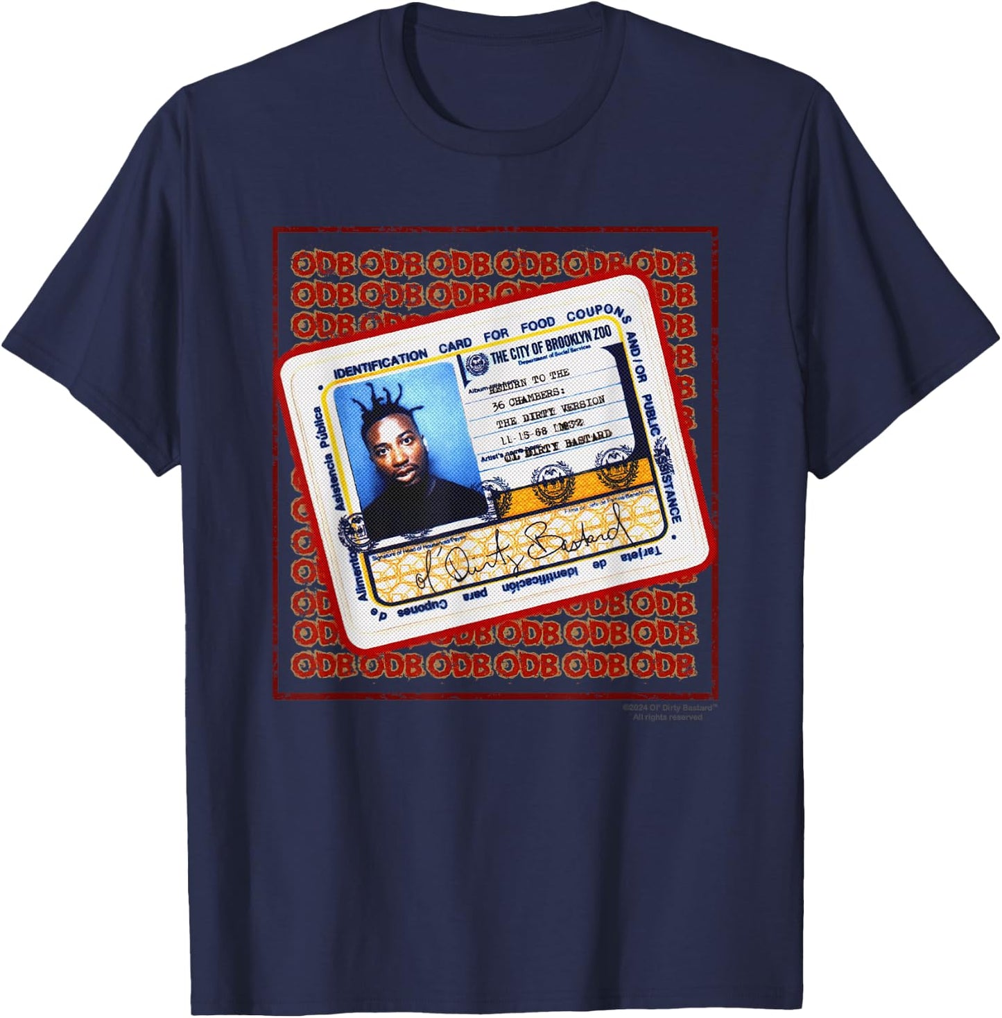 ODB Ol Dirty Ba--ard ID Return Chambers Brooklyn Zoo Mix T-Shirt - T-Shirt | Navy