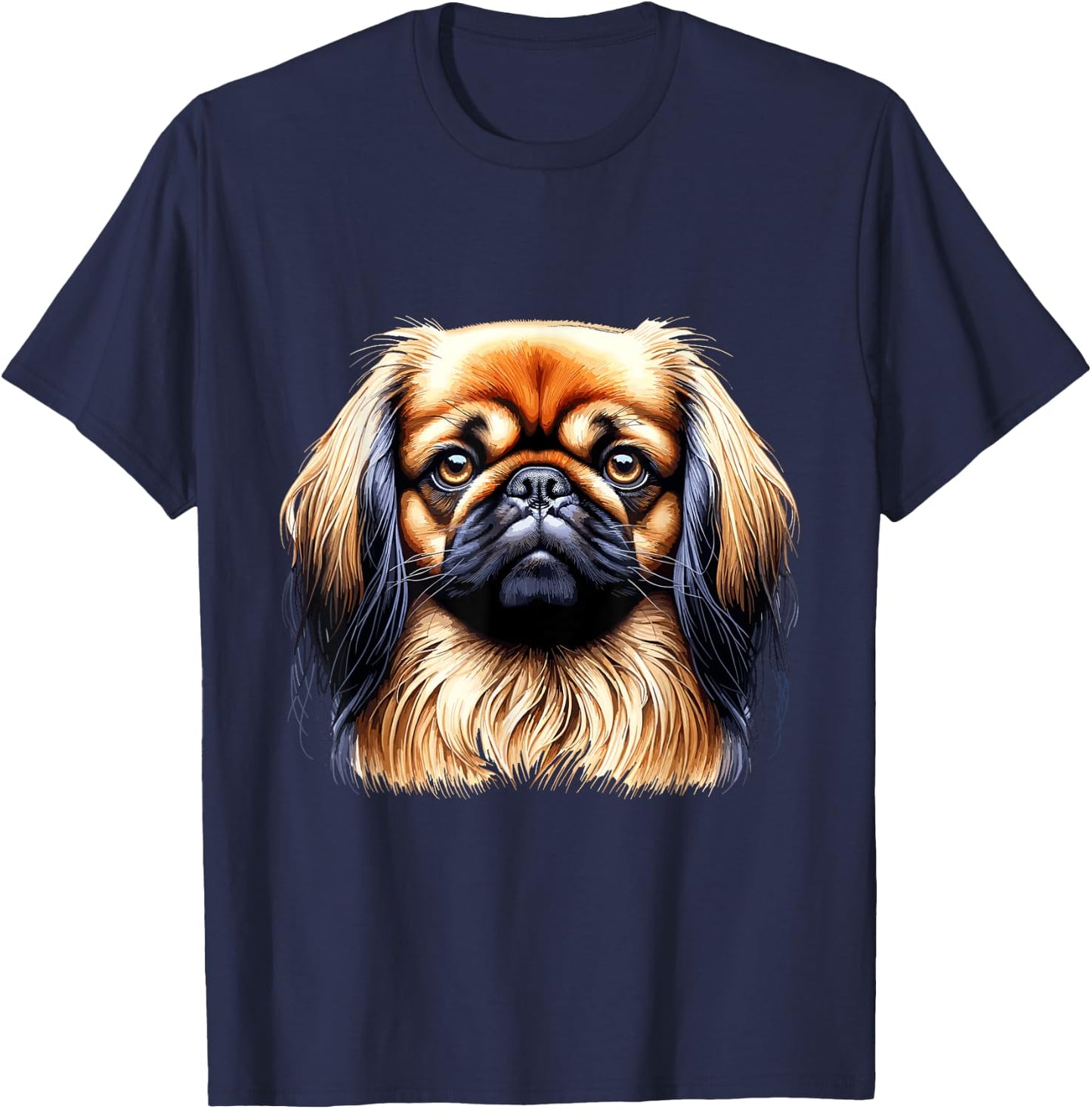 Dog Face - Pekingese Men Women Kids T-Shirt - T-Shirt | Navy