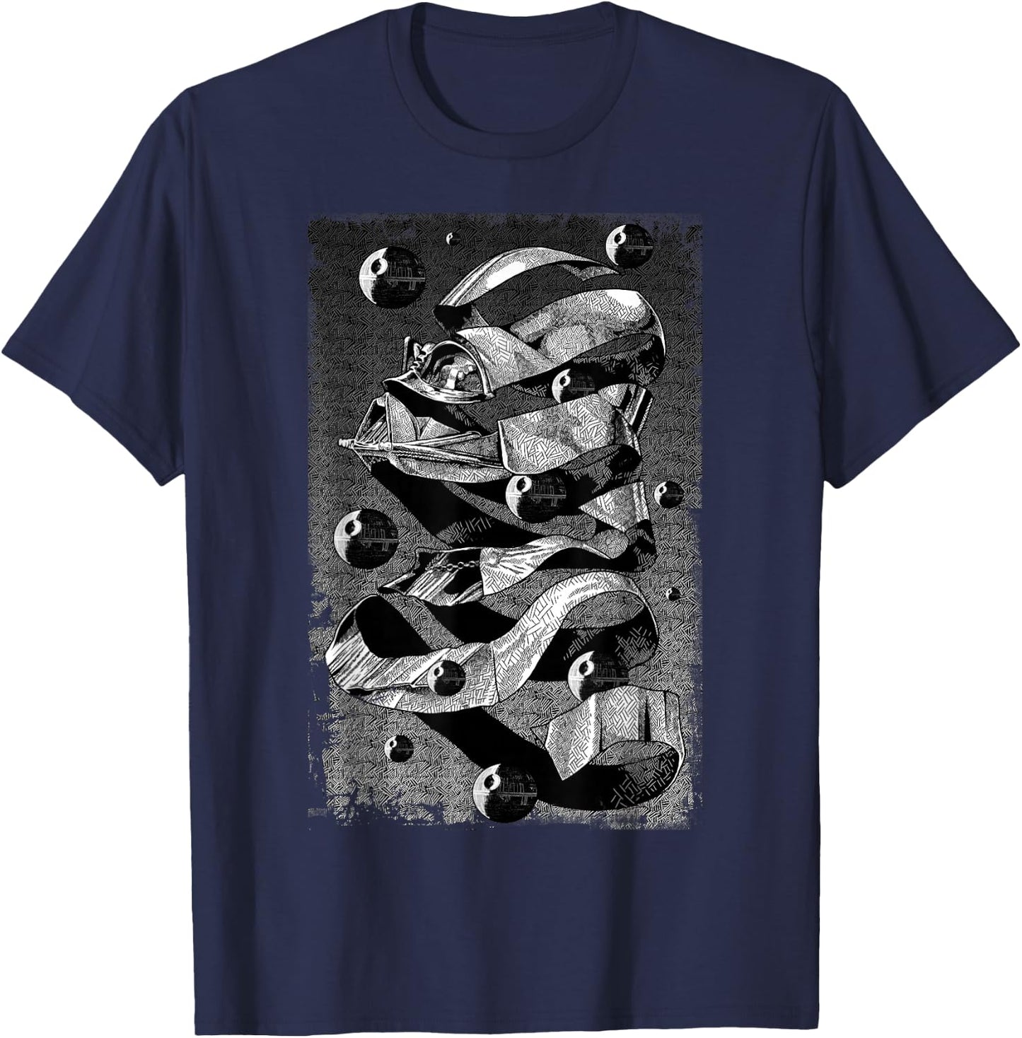 Star Wars Darth Vader M.C. Escher Style Artistic Poster T-Shirt - T-Shirt | Navy