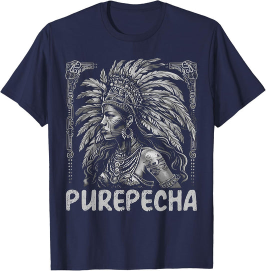 Indigenous People Mexico Native American Purepecha Tribe T-Shirt - T-Shirt | Navy