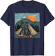 Awesome Nature Camping Cat with nice Mountains and Sunset T-Shirt - T-Shirt | Navy