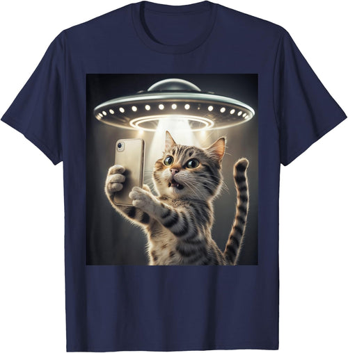 Cat Taking A Selfie With A UFO Cute And Funny