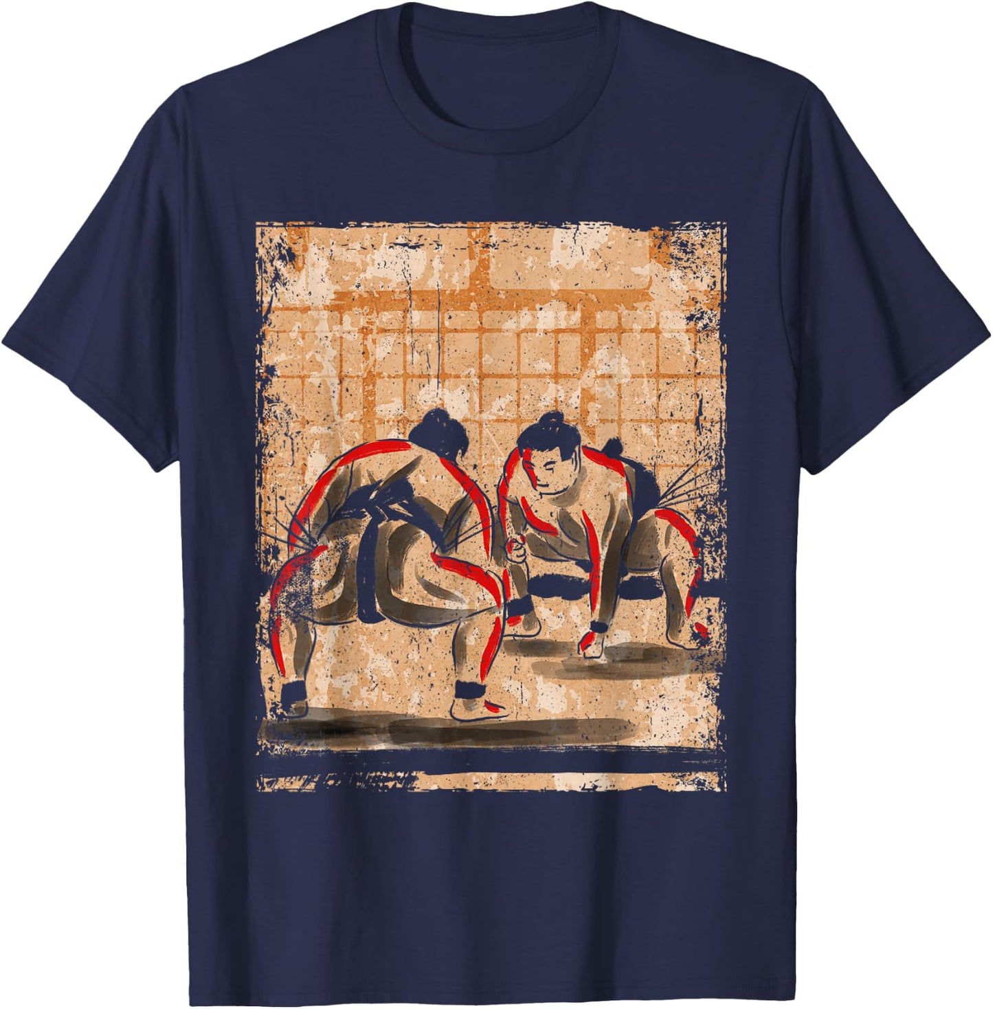 Japan Sumo ringer Japanese Art Retro T-Shirt - T-Shirt | Navy