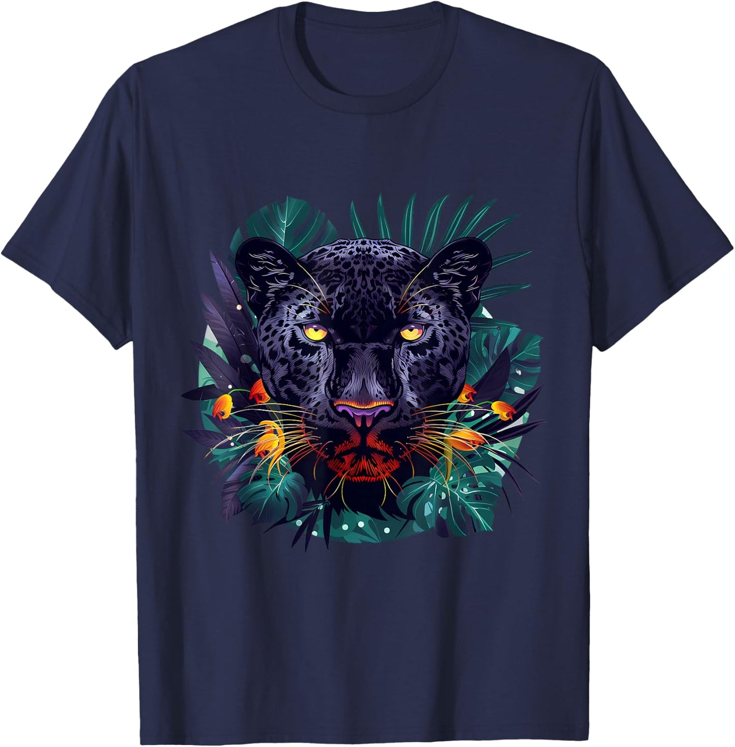 Panther Drawing Panther Lover Portrait Nature Artwork T-Shirt - T-Shirt | Navy