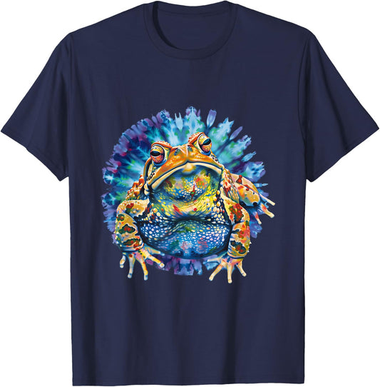 Toad Purple Blue Tie Dye Spiral Reptile Lovers Pet Owners T-Shirt - T-Shirt | Navy