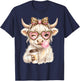 Scottish Highland Cow Blowing Bubblegum T-Shirt - T-Shirt | Navy
