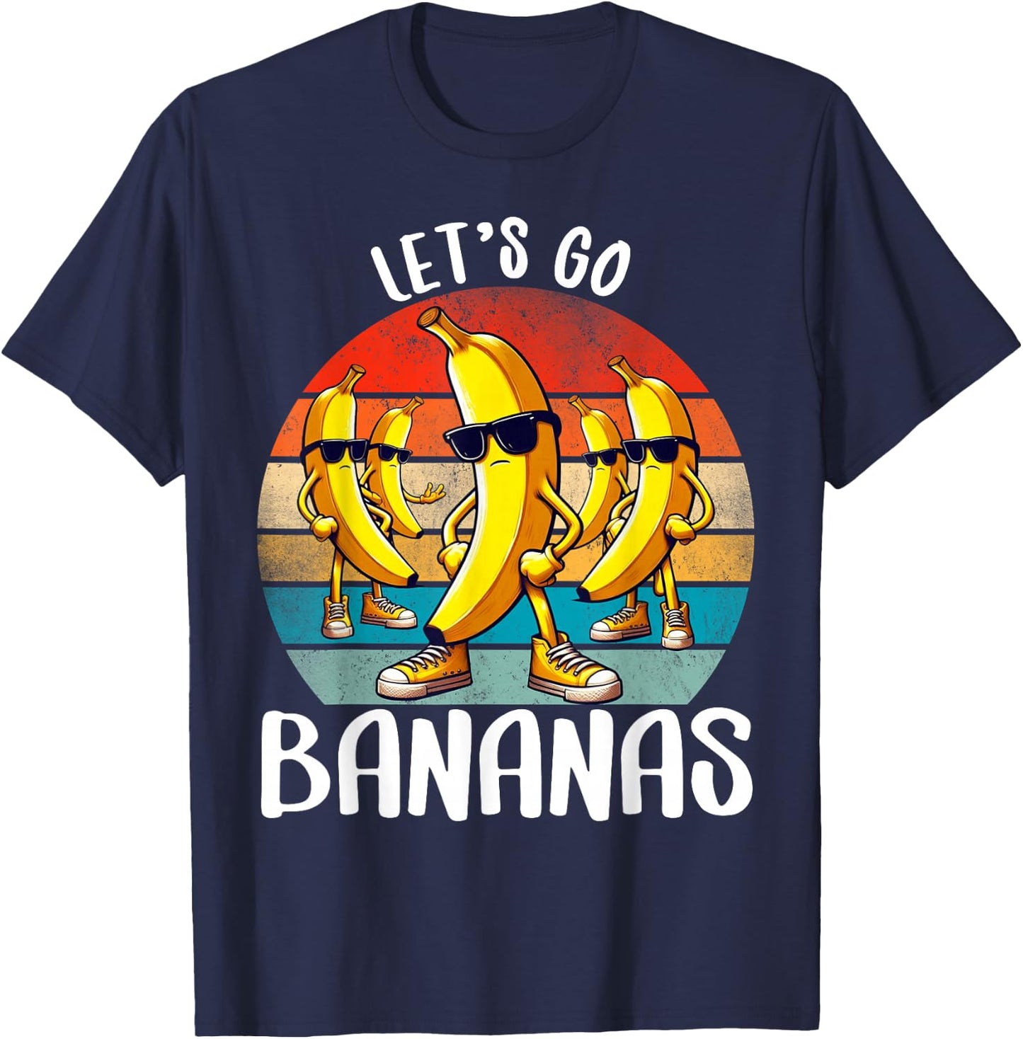Funny Bananas Shirt Cute Banana Gifts Funny Lets go Bananas T-Shirt - T-Shirt | Navy