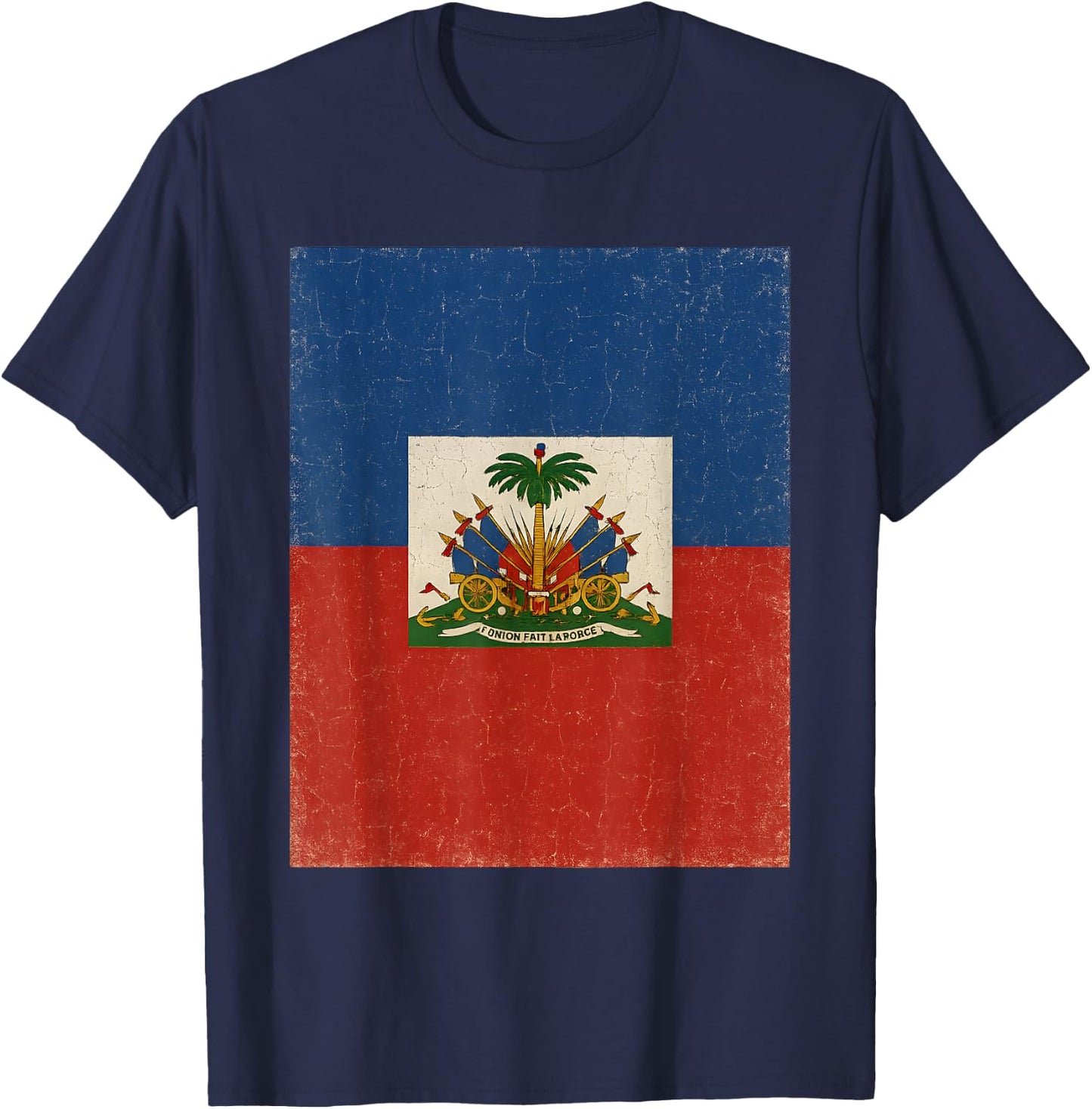 Haiti Haitian Flag Caribbean T-Shirt - T-Shirt | Navy