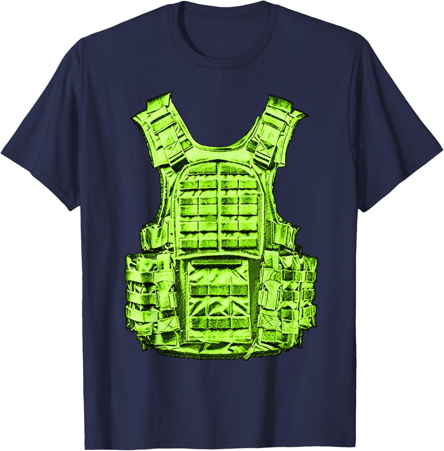 Green Staying Ready Green Color Graphic T-Shirt - T-Shirt | Navy