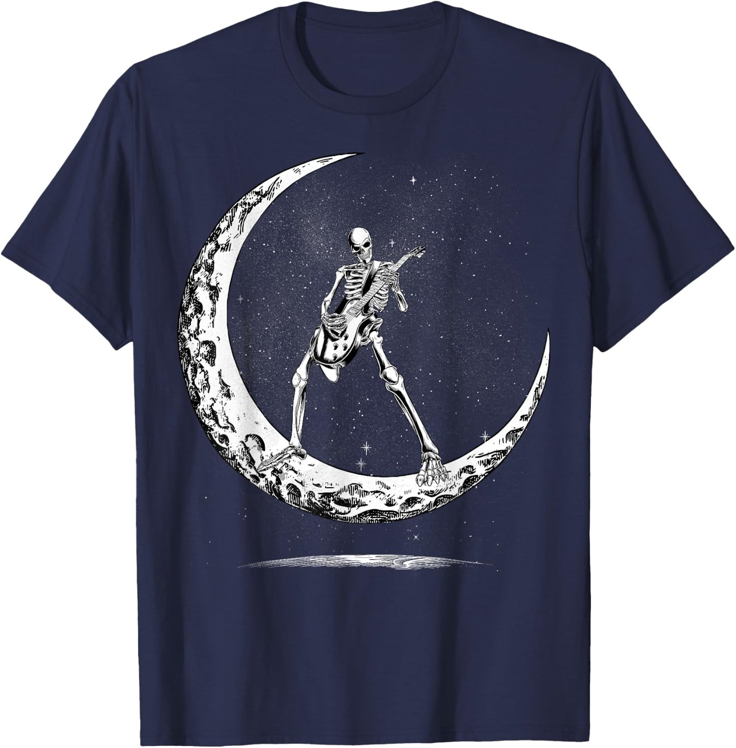 Skeleton Playing Guitar Rock And Roll Band Kids T-Shirt - T-Shirt | Navy
