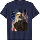 Patriotic Eagle 4th Of July USA American Flag T-Shirt - T-Shirt | Navy