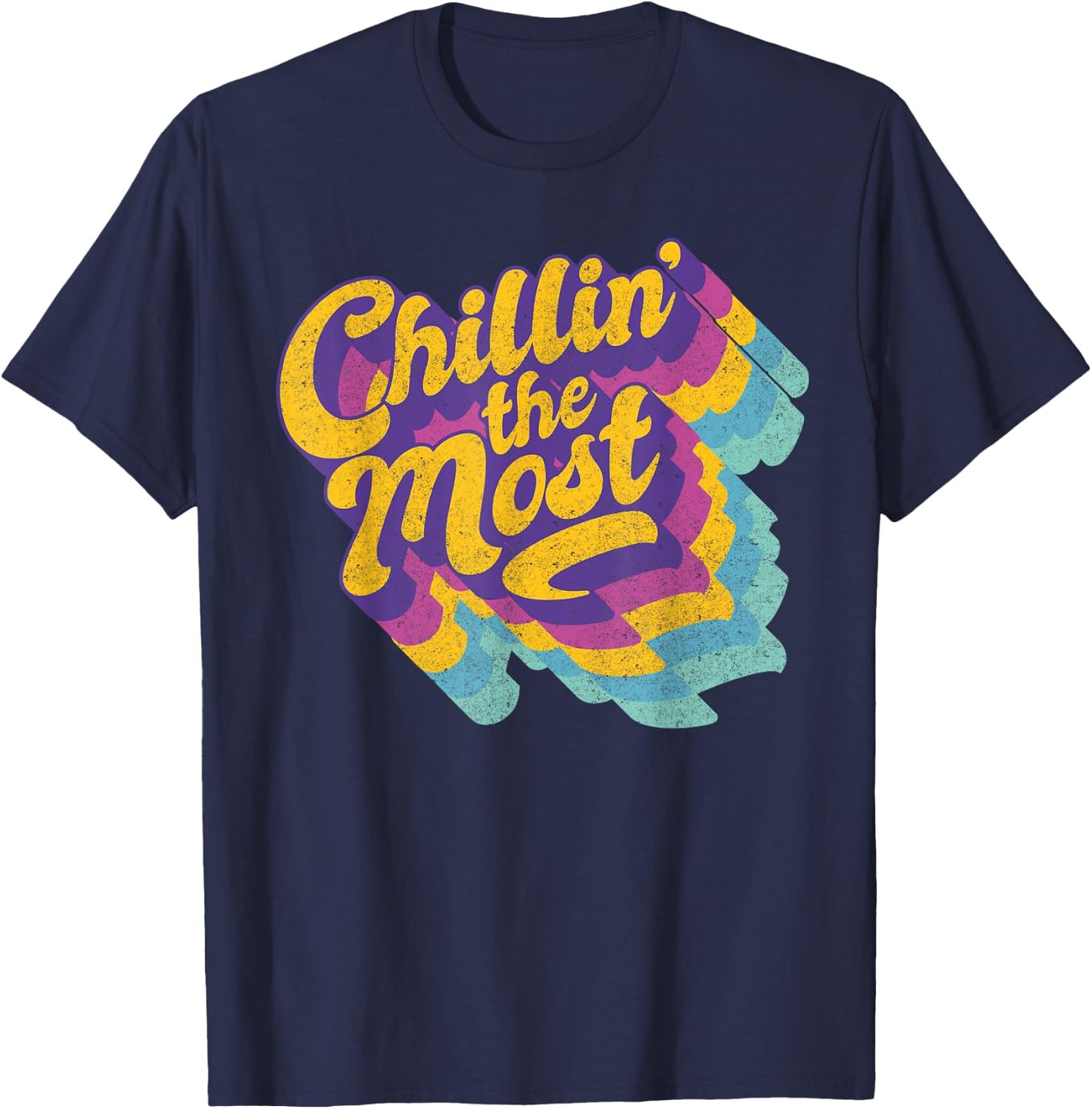 Chillin' the Most relaxing summer vibes Men Women Kids T-Shirt - T-Shirt | Navy