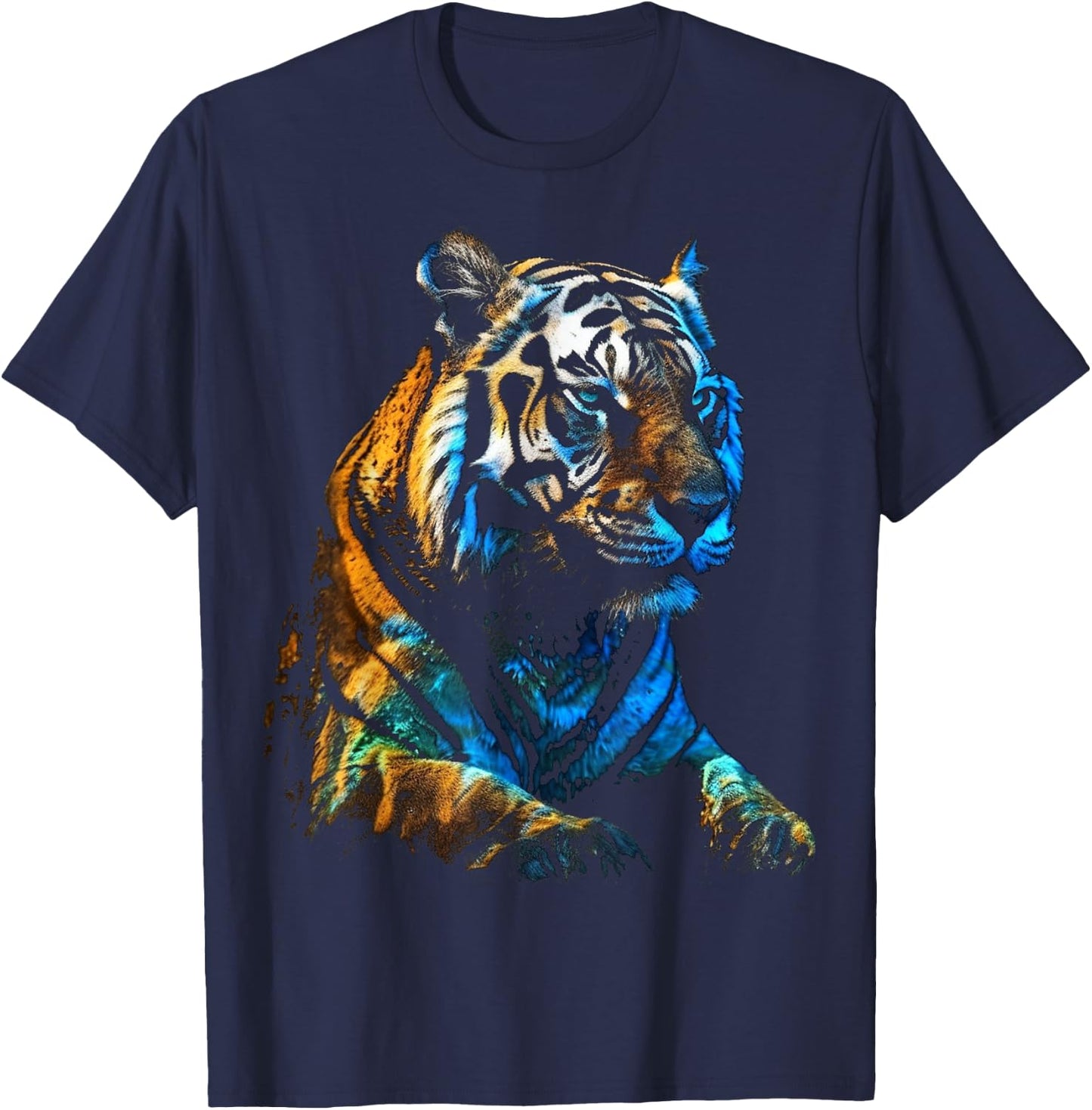 Tiger Artwork - Animal Art Tiger T-Shirt - T-Shirt | Navy