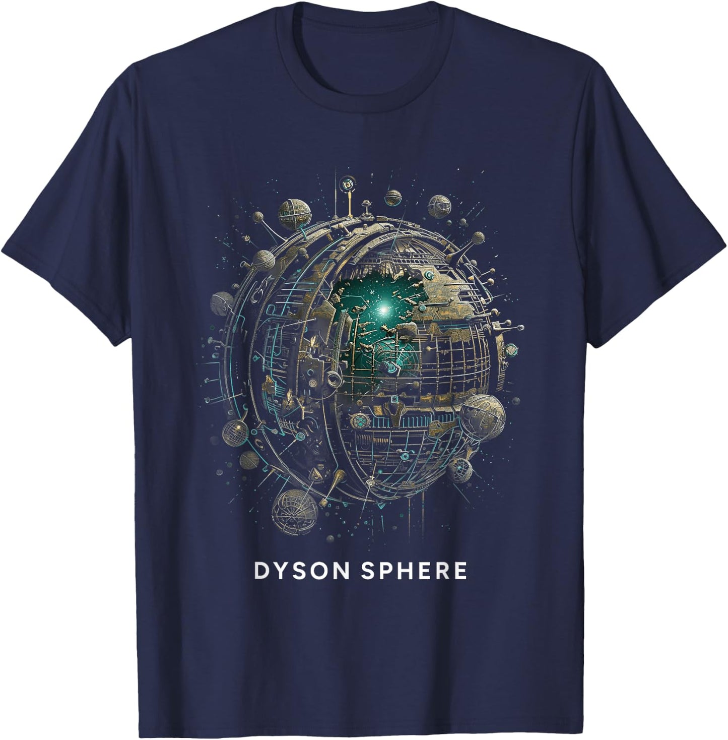 Dyson Sphere Scientific Galactic Megastructure Aliens T-Shirt - T-Shirt | Navy
