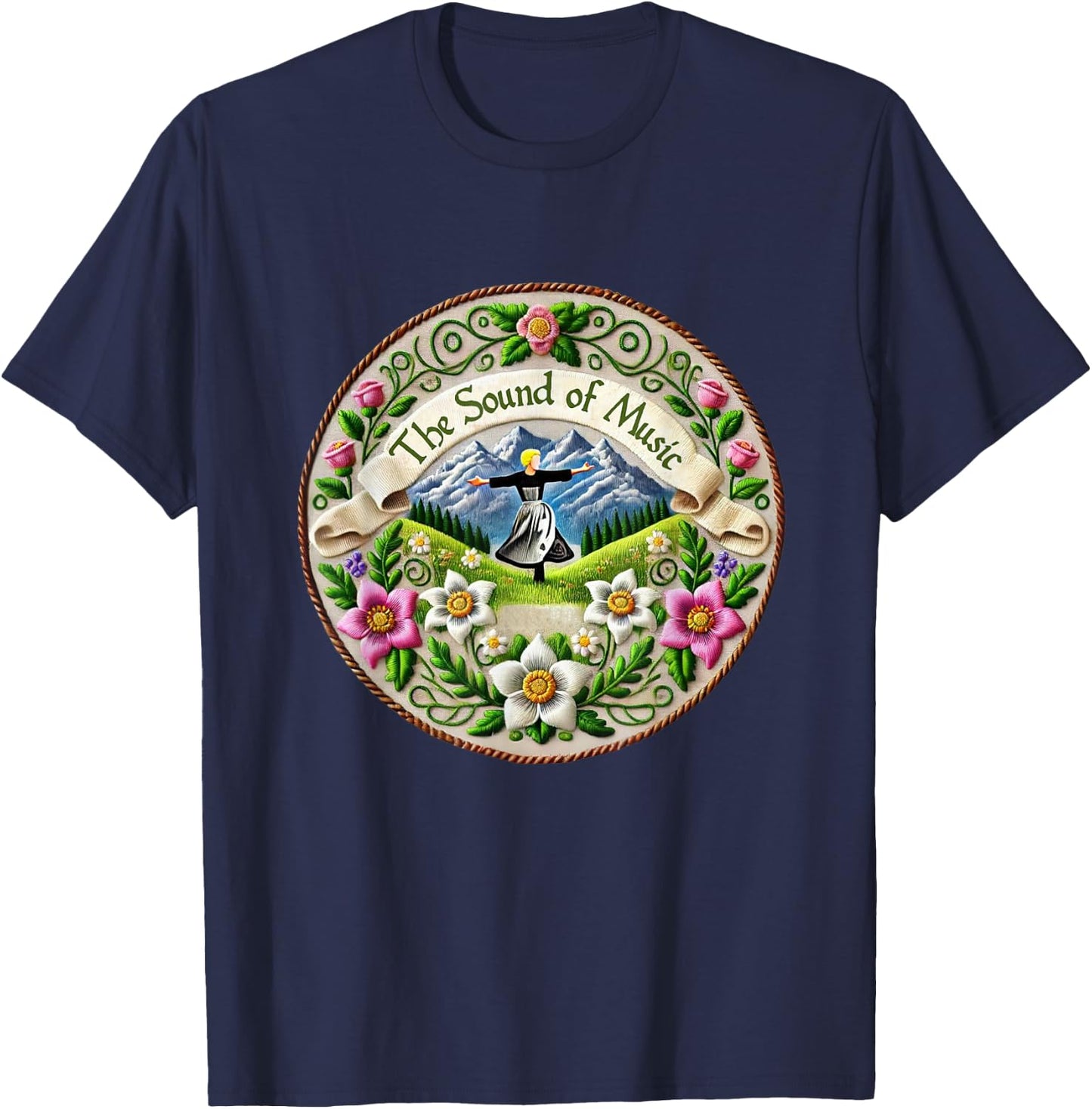 Nature Alps Mountains Singing Theatre Sound Of Music Musical T-Shirt - T-Shirt | Navy