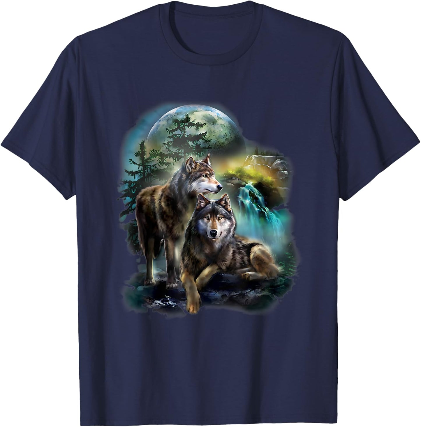 Vintage wolf Shirt wolf women Lovers for boys and girls T-Shirt - T-Shirt | Navy